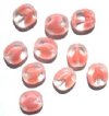 10 14mm Flat Cut Oval Window Bead Pink Givre